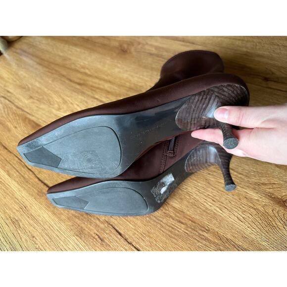 Bandolino Vtg Stlye Brown Kitten Heel Booties Size 7.5 - Picture 5 of 7